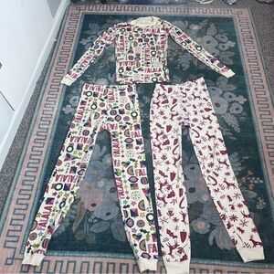 Hanna Andersson Colorful Festive Christmas Kids Pajama Set Size 12 Bonus Pants